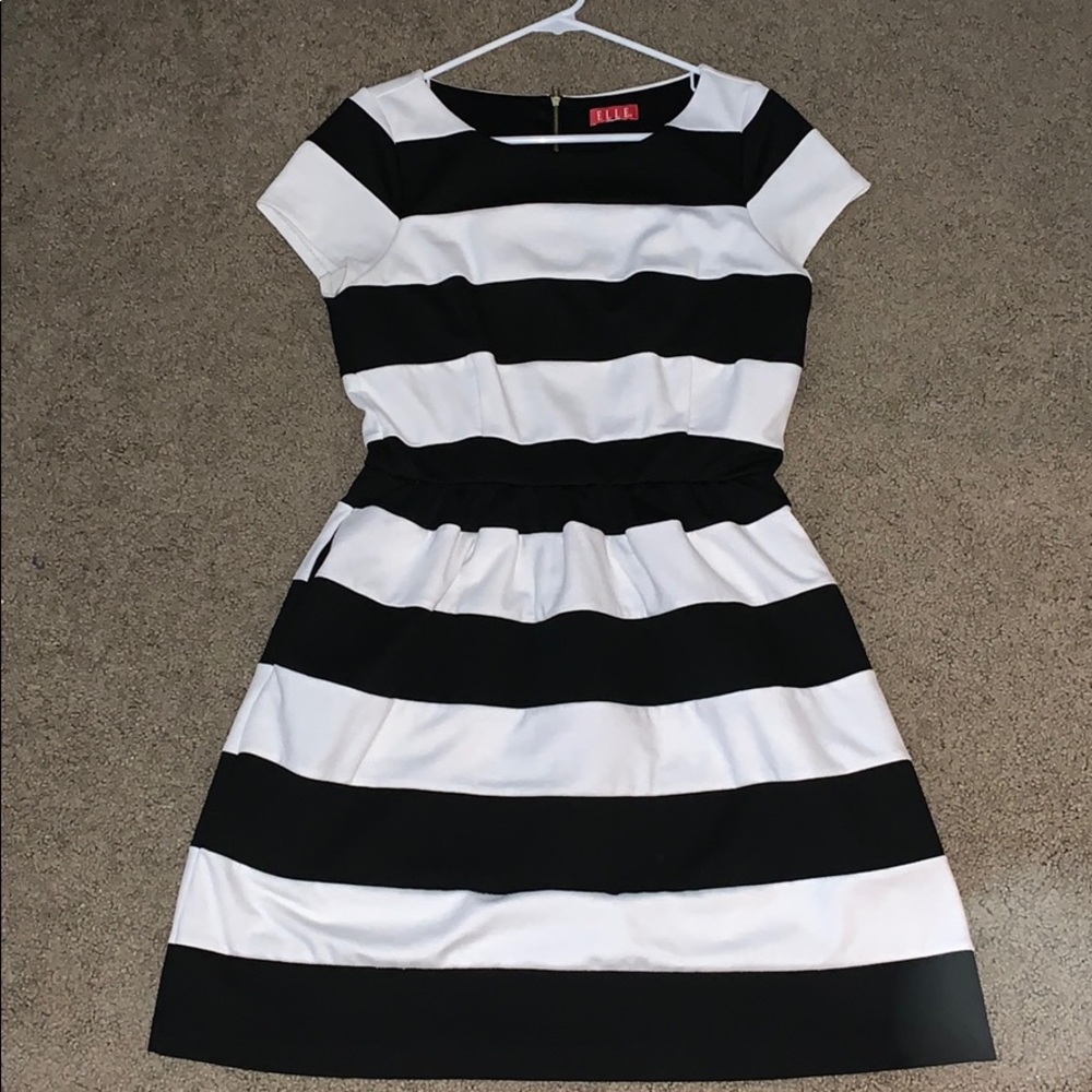 Black and White Striped Dress